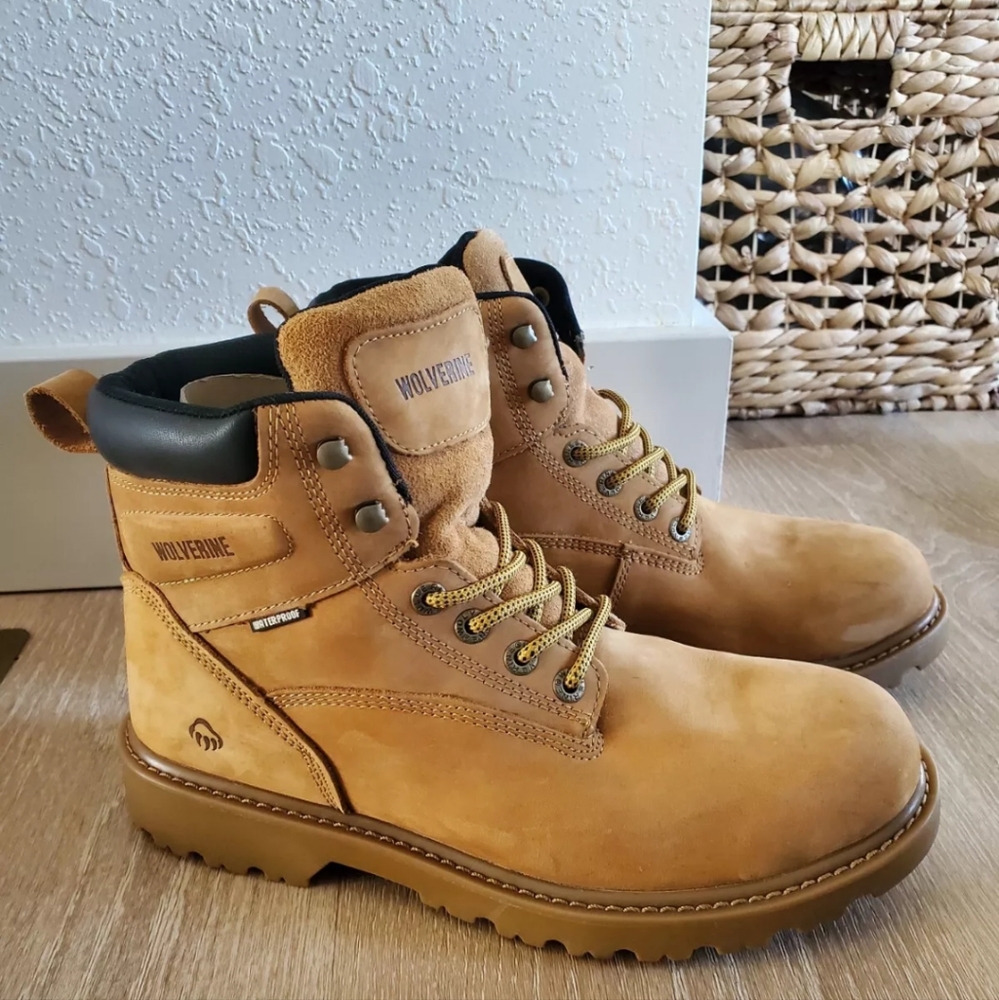 Wolverine Men's Floorhand Soft Toe Work Boots Wheat Yellow W10642 Size 11